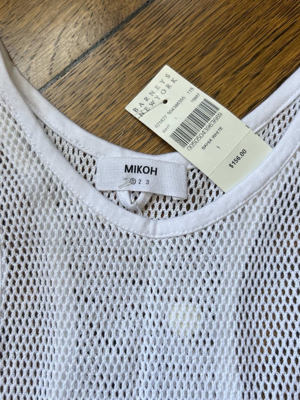 NWT Mikoh White Mesh Racerback Tank Dress - Picture 2 of 3